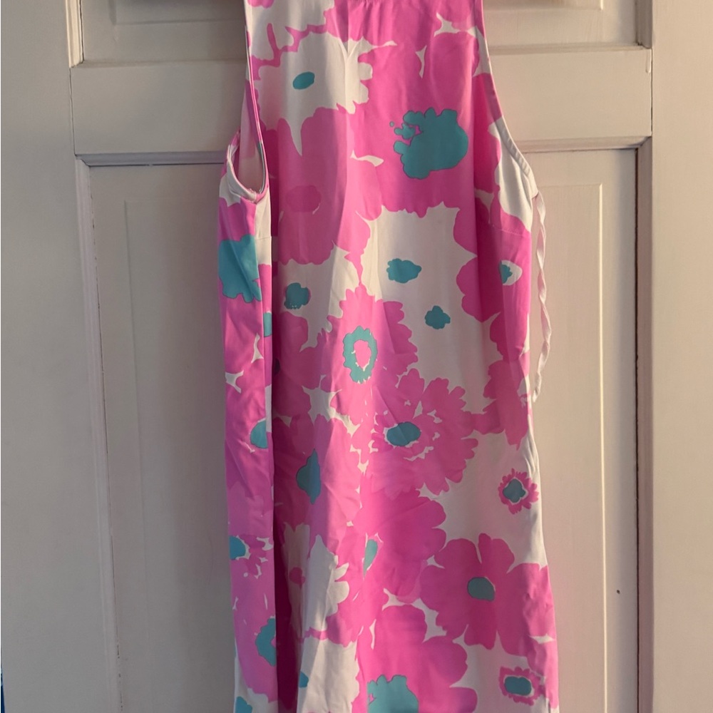 Floral Sleeveless Dress in Pink and Blue